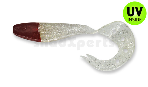 006021064RH Sandra 4,5" ( ca. 12 cm) klar silber-Glitter / Red Head