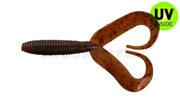 000607DT-305 Twister 3" Doubletail regular (ca. 7,0 cm) motoroil red glitter