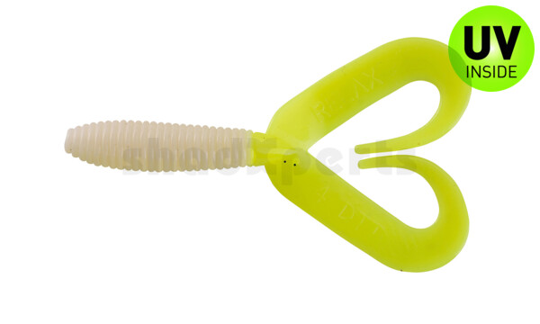 000607DT-125 Twister 3" Doubletail regulär (ca. 9,0 cm) white / fire tail