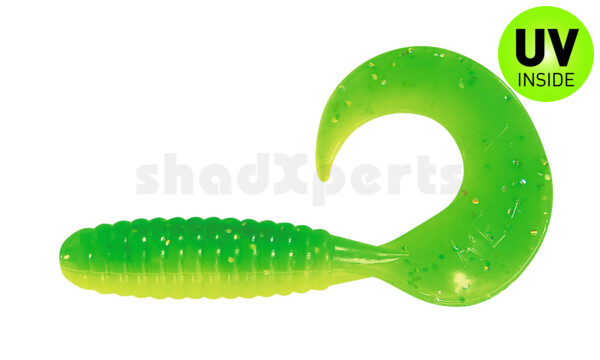 000508B002 Twister 4" laminiert (ca. 8,0 cm) silk / lime-orange, black glitter