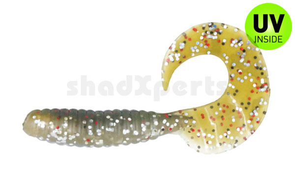 000508B310 Twister 4" laminated (ca. 8,0 cm) glow / watermelon multiglitter