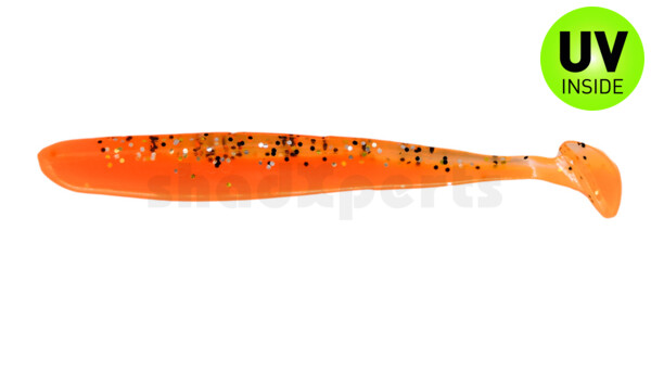 003413B032 Bass Shad 4,5“ (ca. 13 cm) orange / klar gold,schwarz Glitter