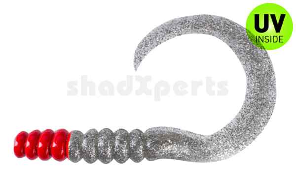 000628064RH SX XXL Grub 11" (ca. 27 cm) klar silber-Glitter / red head