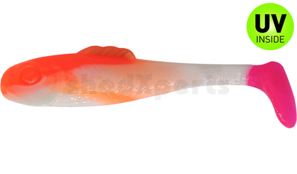 003308B199PT Super Shad 3" (ca. 8 cm) reinweiss / orange / Pink Tail