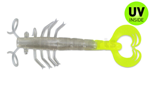 004708006 BBB Shrimp 3" (ca. 8cm) pearl / chartreuse tail