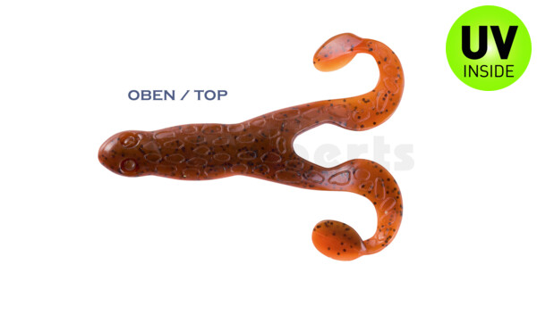 000312B068 Turbofrog 4" (ca.12,0 cm) orange-Glitter / olivebraun-Glitter