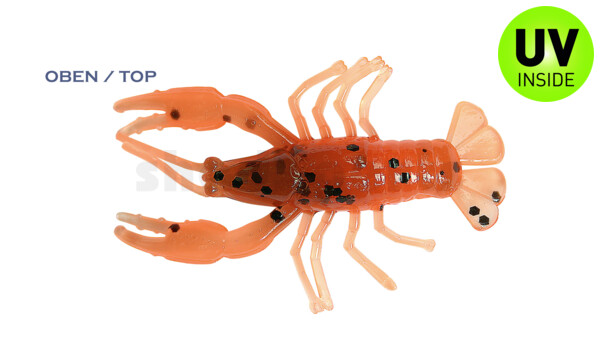 002304CF-13 Baby Crawfish 1" (4,5cm) orange-braun grober,schwarzer Glitter