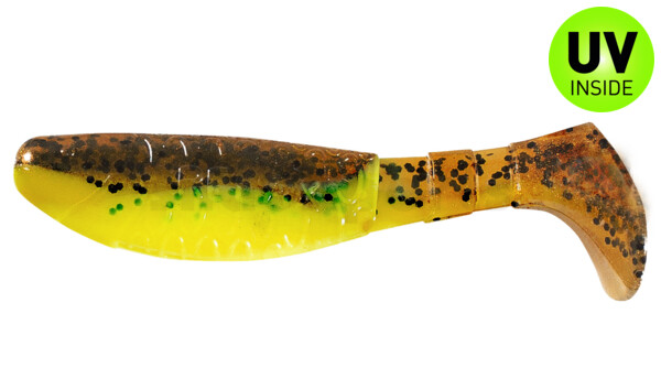 000208B110 Kopyto-Classic 3" (ca. 8,0 cm) fluogelb  / olivebraun-Glitter