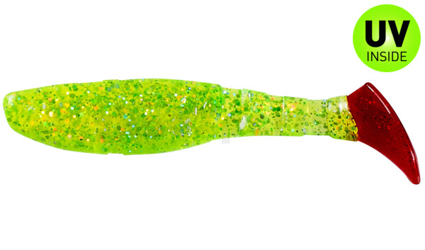 000208066RT Kopyto-Classic 3" (ca. 8,0 cm) grün(chartreuse)-glitter / red tail