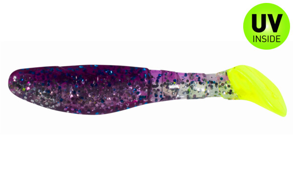 000208B314FT Kopyto-Classic 3" (ca. 8,0 cm) klar silber glitter / violett electric blue glitter fire tail