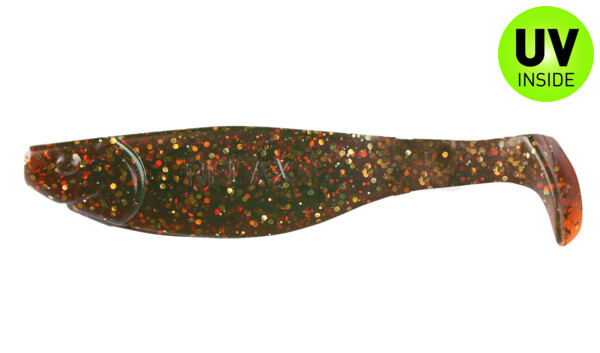 000212092 Kopyto-River 4" (ca. 11,0 cm) motoroil-gold-Glitter