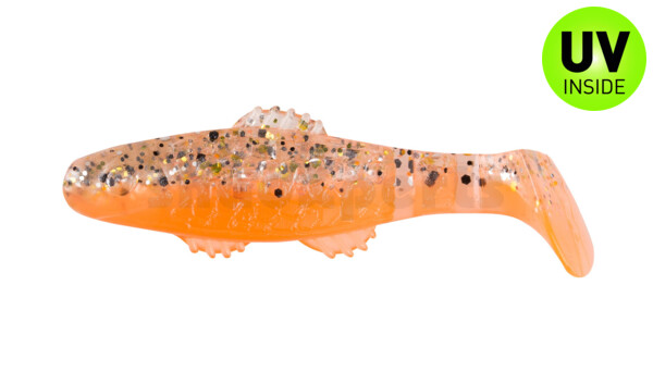 001005B032 Killer Shad 2" (ca. 5,0 cm) orange  / clear gold ´n black flake
