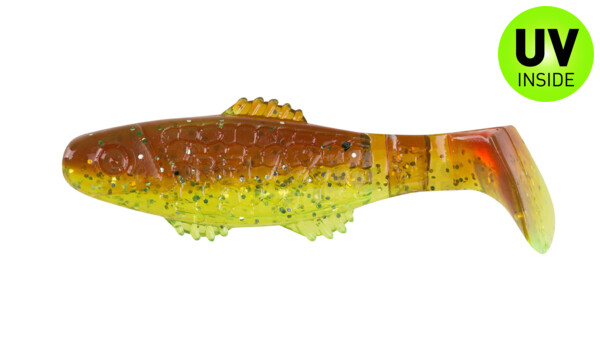 001005B054 Killer Shad 2" (ca. 5,0 cm) chartreuse glitter / motoroil-glitter