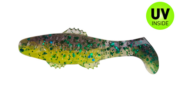 001005B113 Killer Shad 2" (ca. 5,0 cm) chartreuse glitter / grape