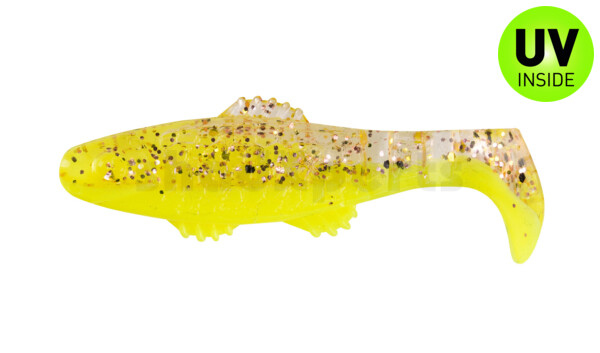 001005B150 Killer Shad 2" (ca. 5,0 cm) silk / clear black ´n copper flake