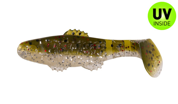 001005B310 Killer Shad 2" (ca. 5,0 cm) glow / watermelon multiglitter