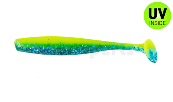 003407B322 Bass Shad 2,5" (ca. 7 cm) fluogelb / sky-blue Glitter