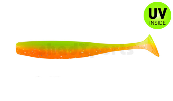 003407B141 Bass Shad 2,5" (ca. 7 cm) orange-Glitter / fluogrün-Glitter