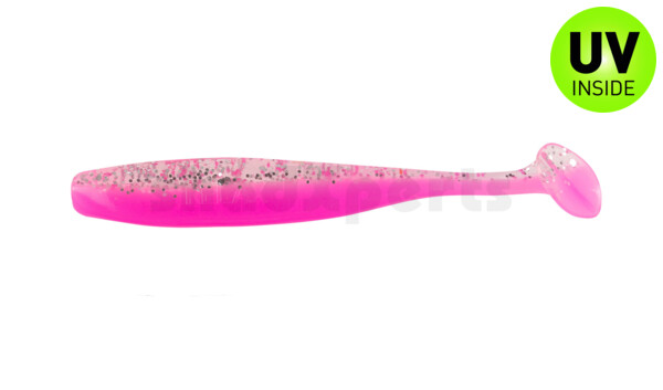 003407B300 Bass Shad 2,5" (ca. 7 cm) bubblegum / klar silber Glitter