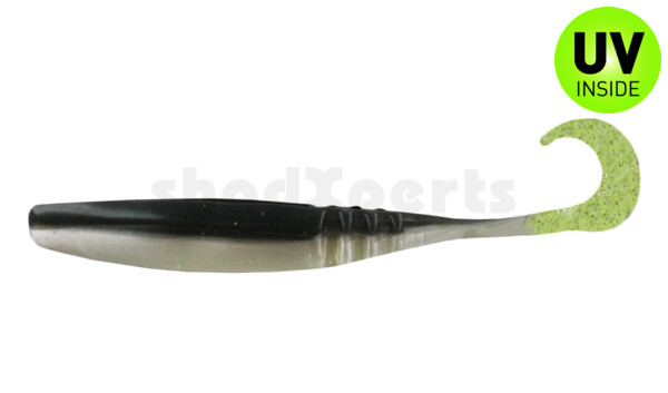 004613025 Jointed Jerk Minnow Curl Tail 5.5" (ca. 13 cm) Tennessee Shad/Cht Glitter