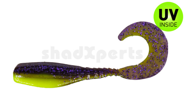 004405007 Curly Tail Crappie Minnow 2"  (ca. 5 cm) Purple Glitter/Opaque Cht