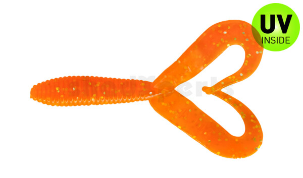 000607DT-026 Twister 3" Doubletail regulär (ca. 9,0 cm) orange glitter