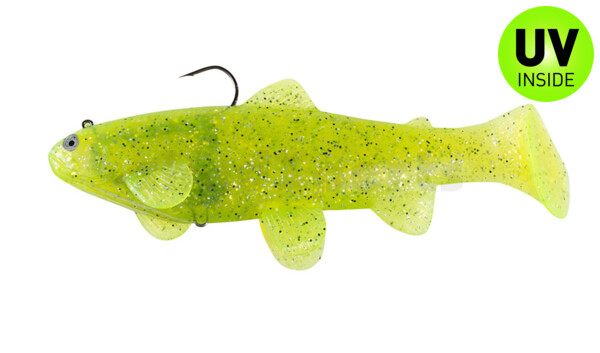 SBT2566 Castaic Swim Bait Trout 2.0 - 10" (25cm) Fast sinking chartreuse pepper glitter