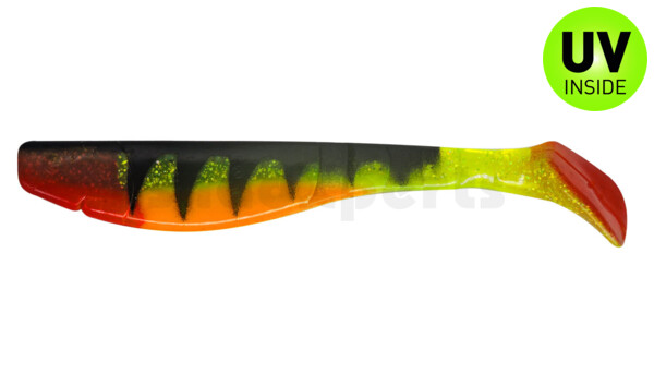 000220-066ZO Kopyto-Classic 8" (ca. 20,0 cm) grün (chartreuse) - glitter / Zander / bauch: Orange