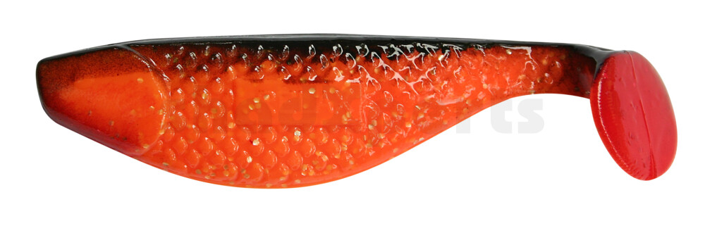 000108074R Aqua 3" (ca. 8,0 cm) orange-glitter / schwarz / red tail