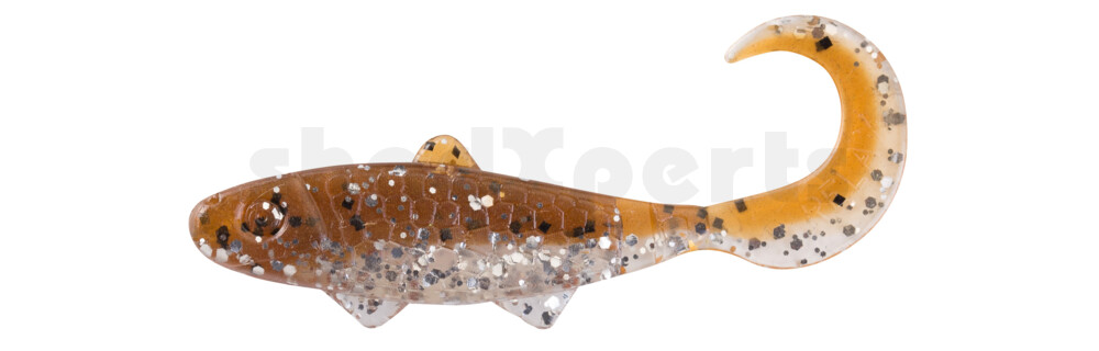 000905B111 Banjo Twister 2" (ca. 5,0 cm) klar silber Glitter / olivebraun-Glitter