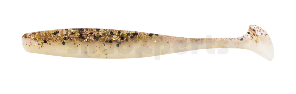 003407B311 Bass Shad 2,5" (ca. 7 cm) reinweiss / klar kupfer, schwarz Glitter