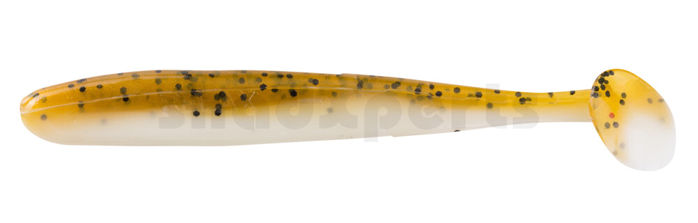 003408B072 Bass Shad 3“ (ca. 7,5 cm) reinweiss / olivebraun-Glitter