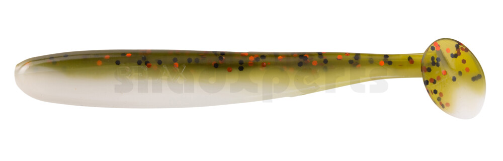 003408B188 Bass Shad 3“ (ca. 7,5 cm) reinweiss / olive-tree-Glitter