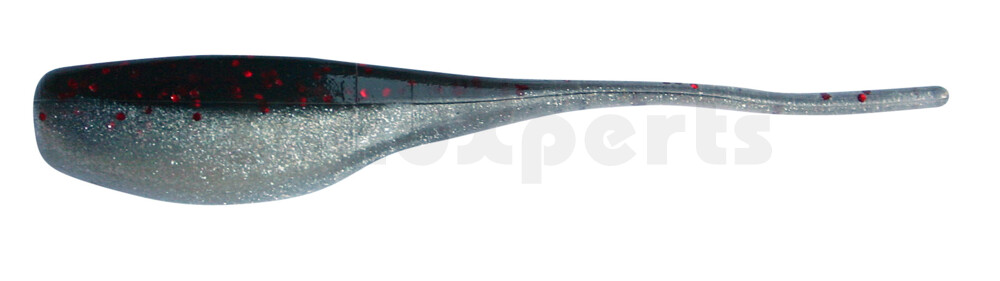 002405012 Stinger Shad 2" (5,2cm) perlweiss / schwarz rot Glitter