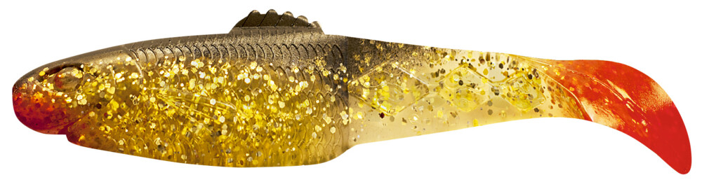 001410078 Diamond Shad 3,5" (ca. 10,0 cm) klar gold-Glitter / schwarz