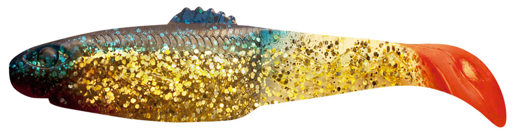 001413080 Diamond Shad 5" (ca. 13,5 cm) klar gold-Glitter / blau
