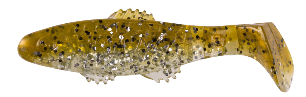 001008B111 Killer Shad 3" (ca. 8,0 cm) klar silber Glitter / olivebraun-Glitter