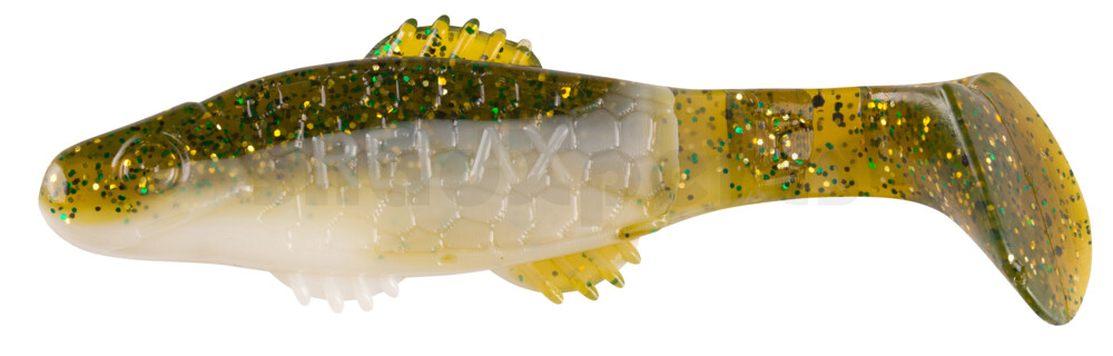001008B188 Killer Shad 3" (ca. 8,0 cm) reinweiss / olive-tree-Glitter