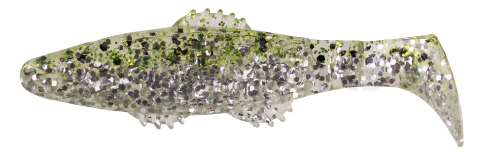 001008B303 Killer Shad 3" (ca. 8,0 cm) klar silber Glitter / chartreuse Glitter