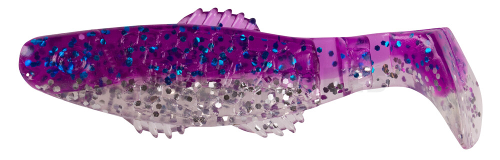 001008B314 Killer Shad 3" (ca. 8,0 cm) klar silber Glitter / violett-electric blue Glitter