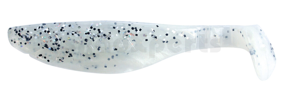 000212B004 Kopyto-River 4" (ca. 11,0 cm) perlweiss / klar salt´n pepper Glitter