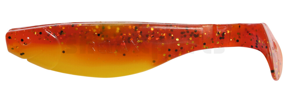 000212B017 Kopyto-River 4" (ca. 11,0 cm) gelb / motoroil Glitter