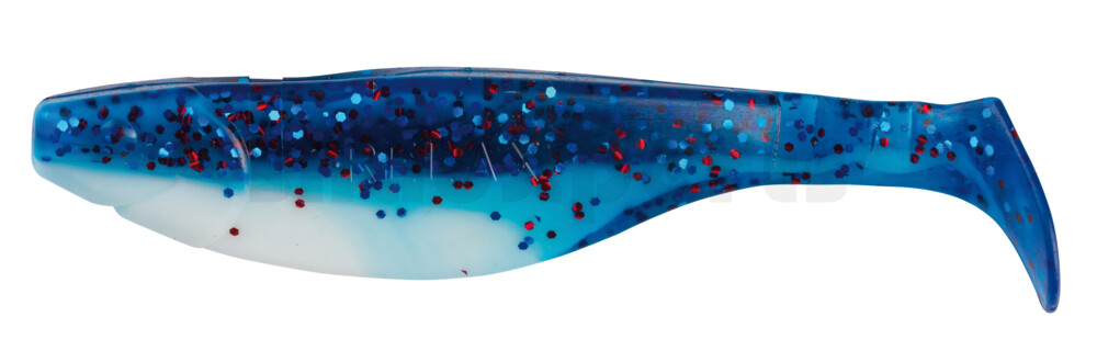 000212B078 Kopyto-River 4" (ca. 11,0 cm) reinweiss / klar blau Glitter