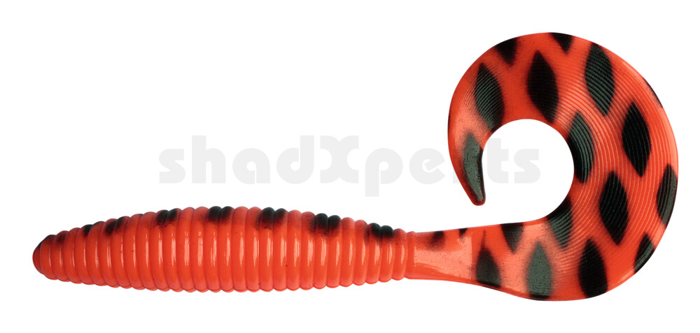 000617137A Magnum Twister 6" (ca. 16,0 cm) feuerrot-schwarz gestreift