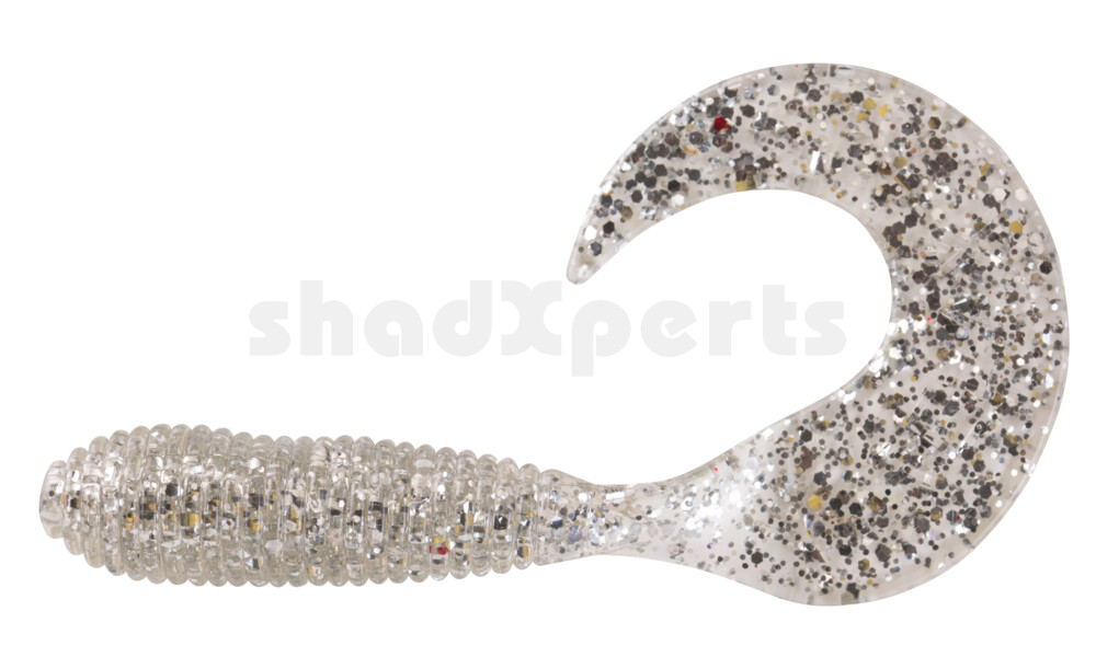 000607022 Twister 3" regulär (ca. 7,0 cm) klar silber glitter