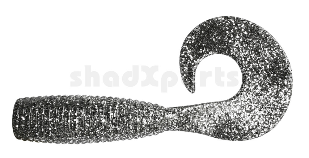 000619022 Xtra-Fat Grub 8" (ca. 19,0 cm) klar silber glitter