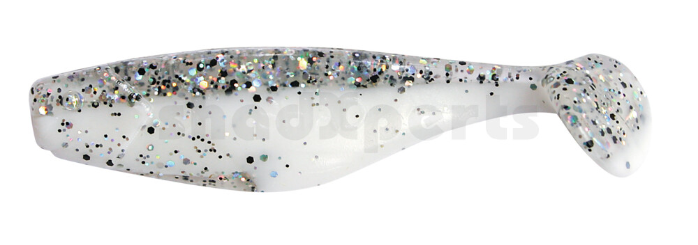 000408B008 Shad 3" (ca. 8,0 cm) reinweiss / klar salt´n pepper Glitter