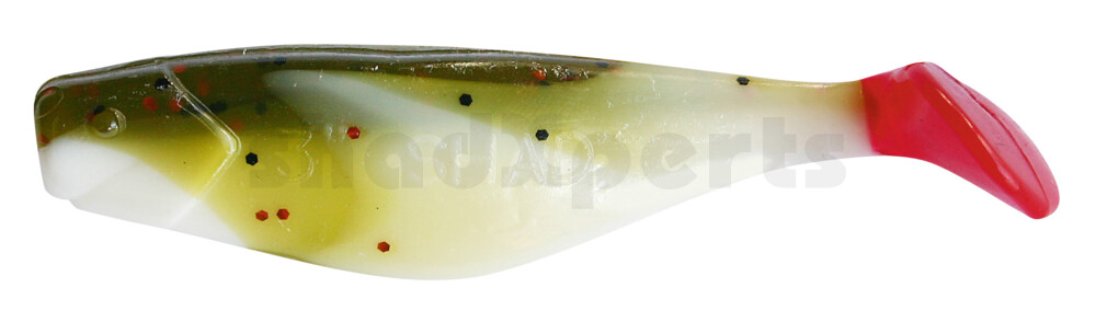 000408B188 Shad 3" (ca. 8,0 cm) reinweiss / olive-tree-glitter