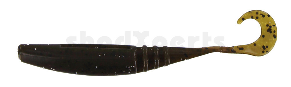 004609001 Jointed Jerk Minnow Curl Tail 3.75" (ca. 9 cm) Green Pumpkin