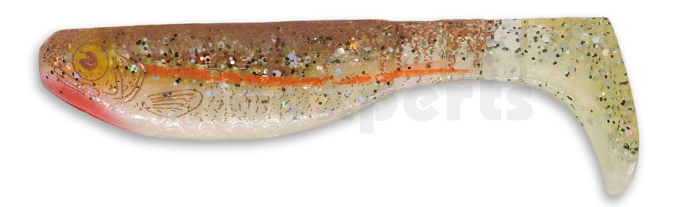 000208B004ZB Kopyto-Nature 3" (ca. 8,0 cm) perlweiss / klar salt´n pepper Glitter / Zander / Bauch: braun